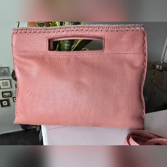 The Sak Linden Pebbled Leather Vintage Coral Handbag - Picture 2 of 15